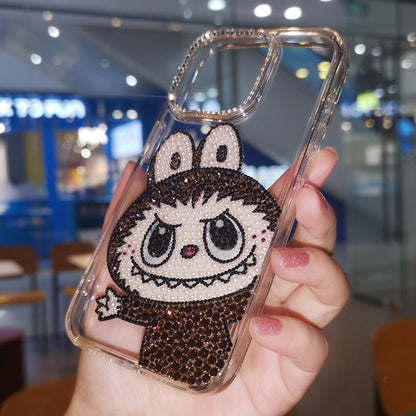 Labubu Gorgeous Brown Bling Rhinestone For iPhone Case