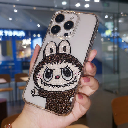 Labubu Gorgeous Brown Bling Rhinestone For iPhone Case