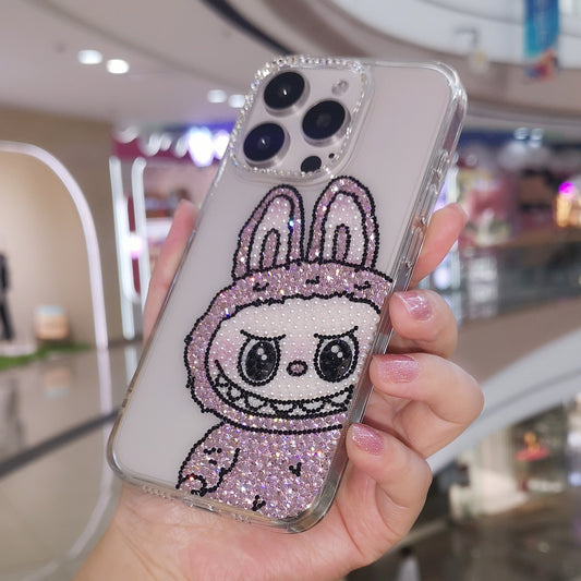 Labubu Gorgeous Pink Bling Rhinestone For iPhone Case
