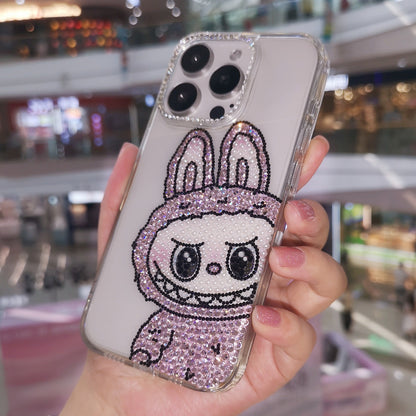 Labubu Gorgeous Pink Bling Rhinestone For iPhone Case