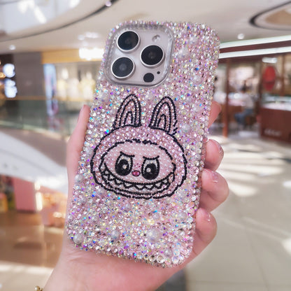 Handmade Gorgeous Labubu Pink Bling Rhinestone For iPhone Case
