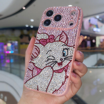 Handmade Rhinestone Pink Marie Cat iPhone Case Bling Crystal Cover