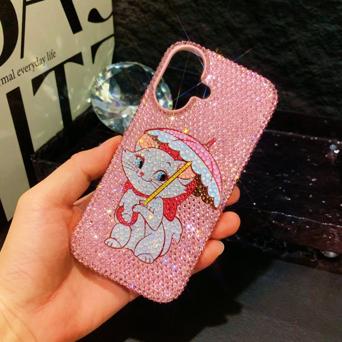 Handmade iPhone Case Luxury Bling Rhinestone Marie Cat Back Case