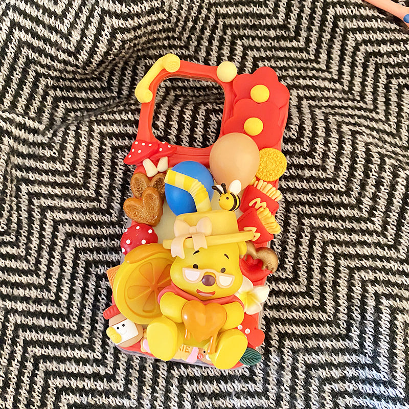 Handmade Decoden Case Winnie the Pooh Cream Glue Case