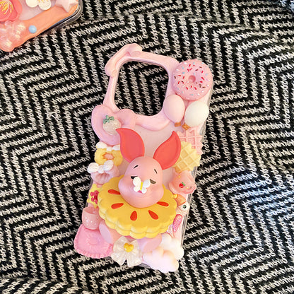 Handmade Decoden Case Winnie the Pooh Cream Glue Case