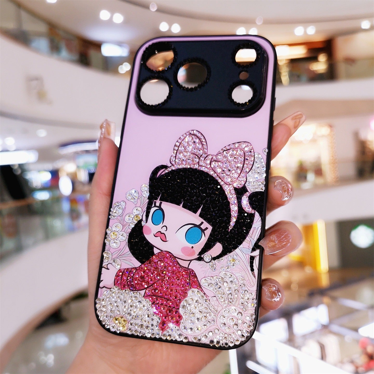 Handmade Minimalism Rhinestone Cute Molly iPhone Case Bling Crystal Cover