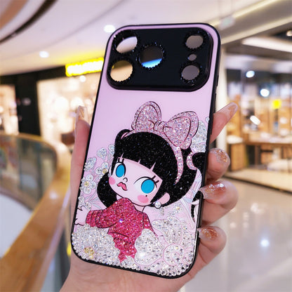 Handmade Minimalism Rhinestone Cute Molly iPhone Case Bling Crystal Cover
