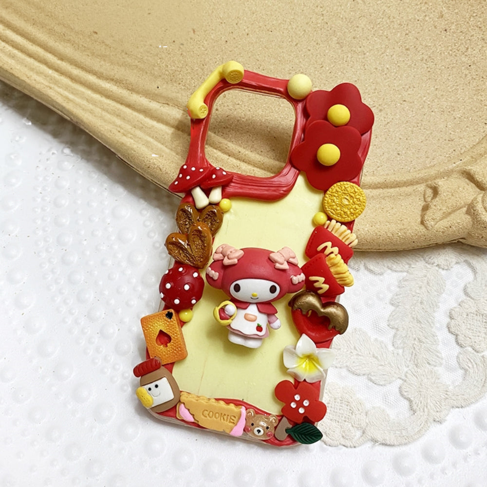 Handmade iPhone Case Cute Kuromi My Melody Cream Glue Case