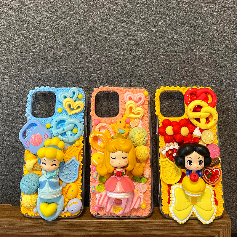 Disney Princess Decoden Cream Glue Case For iPhone Case