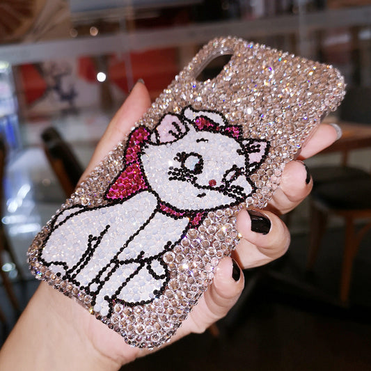 Handmade iPhone Case Luxury Bling Rhinestone Cute Marie Cat Back Case