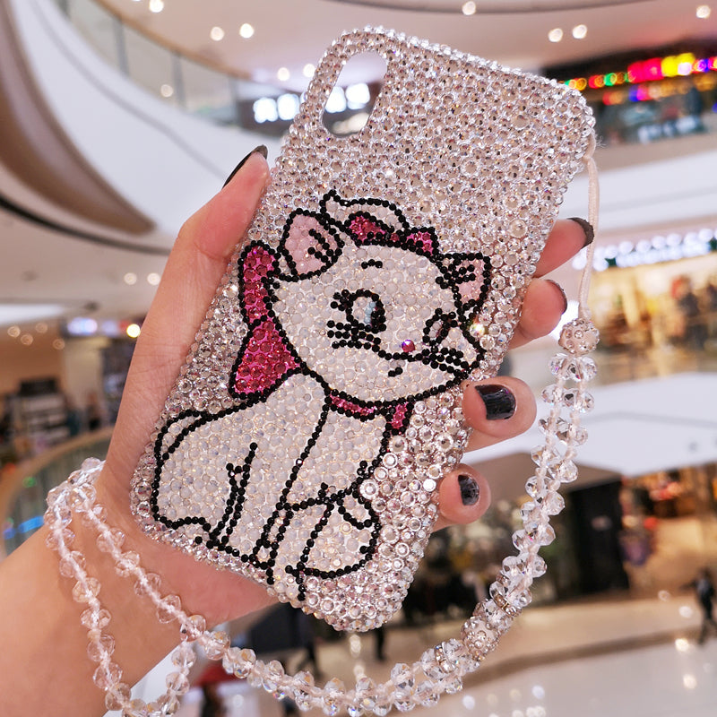 Handmade iPhone Case Luxury Bling Rhinestone Cute Marie Cat Back Case