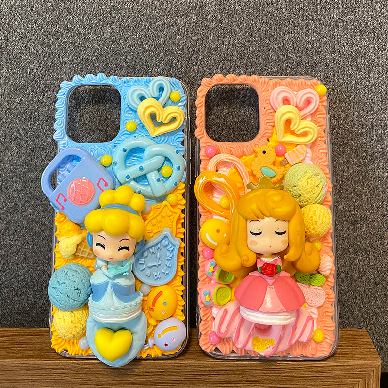 Disney Princess Decoden Cream Glue Case For iPhone Case