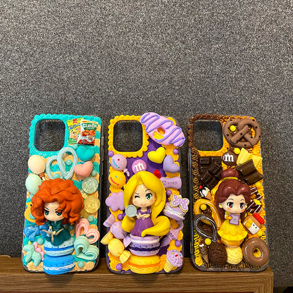 Disney Princess Decoden Cream Glue Case For iPhone Case