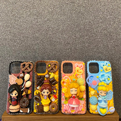 Disney Princess Decoden Cream Glue Case For iPhone Case