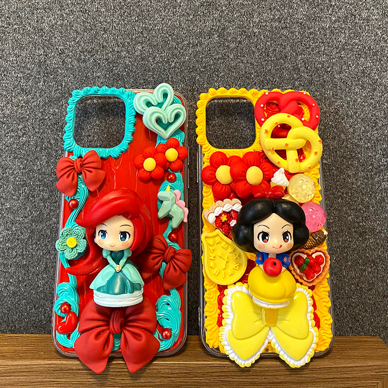 Disney Princess Decoden Cream Glue Case For iPhone Case