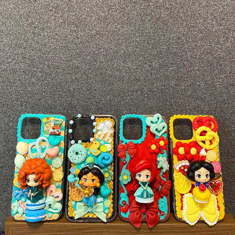 Disney Princess Decoden Cream Glue Case For iPhone Case