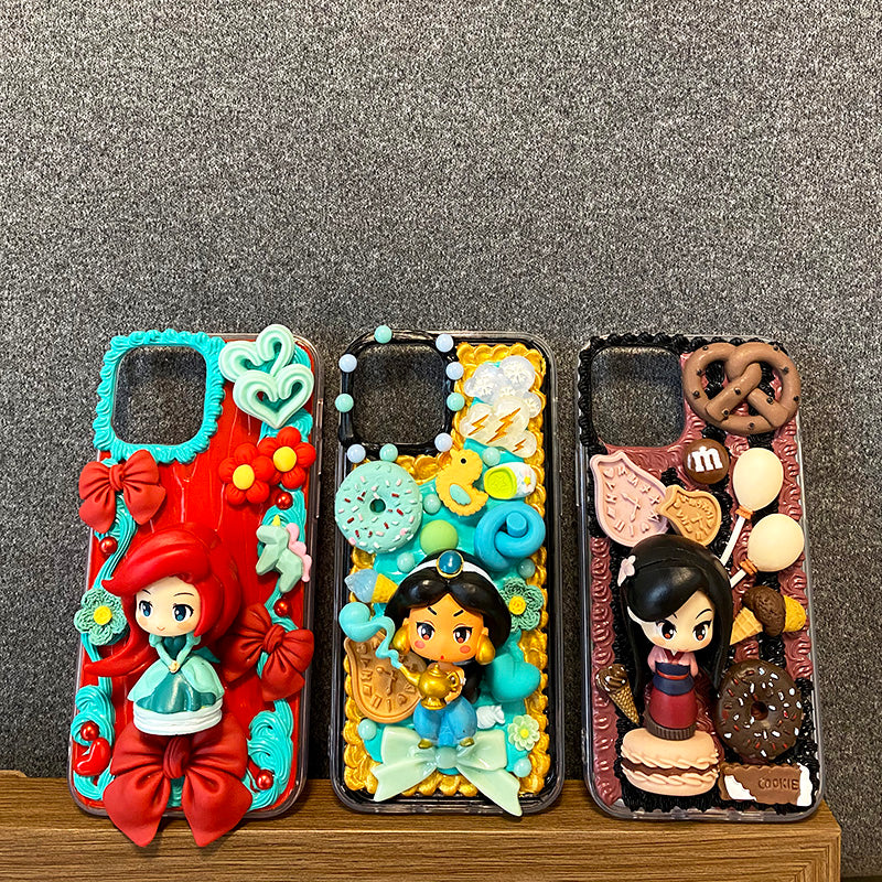 Disney Princess Decoden Cream Glue Case For iPhone Case