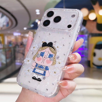 Handmade Minimalism Bling Rhinestone Cute Crybaby iPhone Case