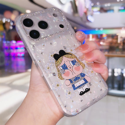 Handmade Minimalism Bling Rhinestone Cute Crybaby iPhone Case