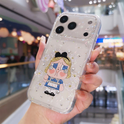 Handmade Minimalism Bling Rhinestone Cute Crybaby iPhone Case