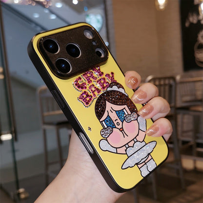 Handmade Minimalism Rhinestone Cute Crybaby iPhone Case Bling Crystal Cover