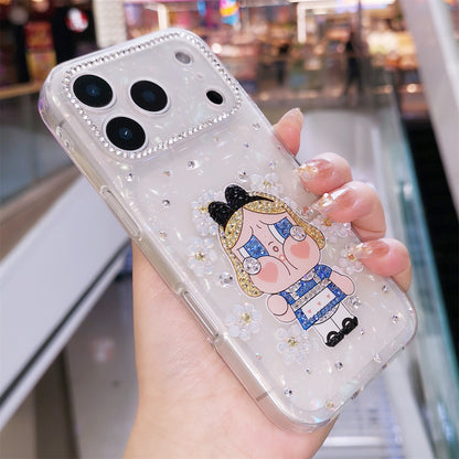 Handmade Minimalism Bling Rhinestone Cute Crybaby iPhone Case