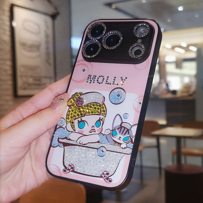 手作りiPhoneケース キラキララインストーン かわいいちびまる子ちゃんケース