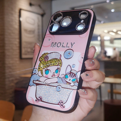 手作りiPhoneケース キラキララインストーン かわいいちびまる子ちゃんケース