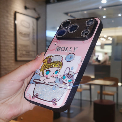 手作りiPhoneケース キラキララインストーン かわいいちびまる子ちゃんケース