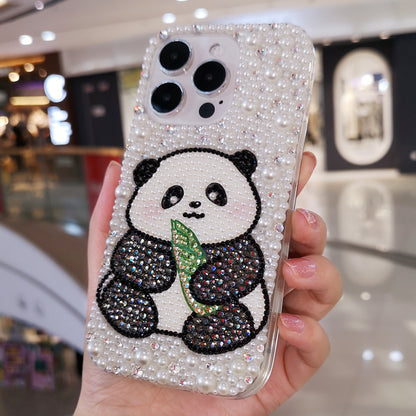 Handmade iPhone Case Luxury Bling Rhinestone Panda Back Case