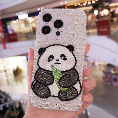 Handgemachte iPhone Hülle Luxus Bling Strass Panda Back Case