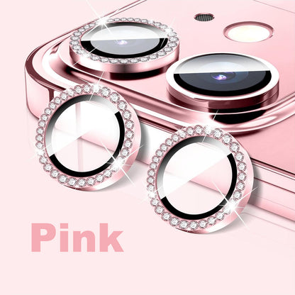 HD Clarity Tempered Glass Camera Lens with Gems for iPhone