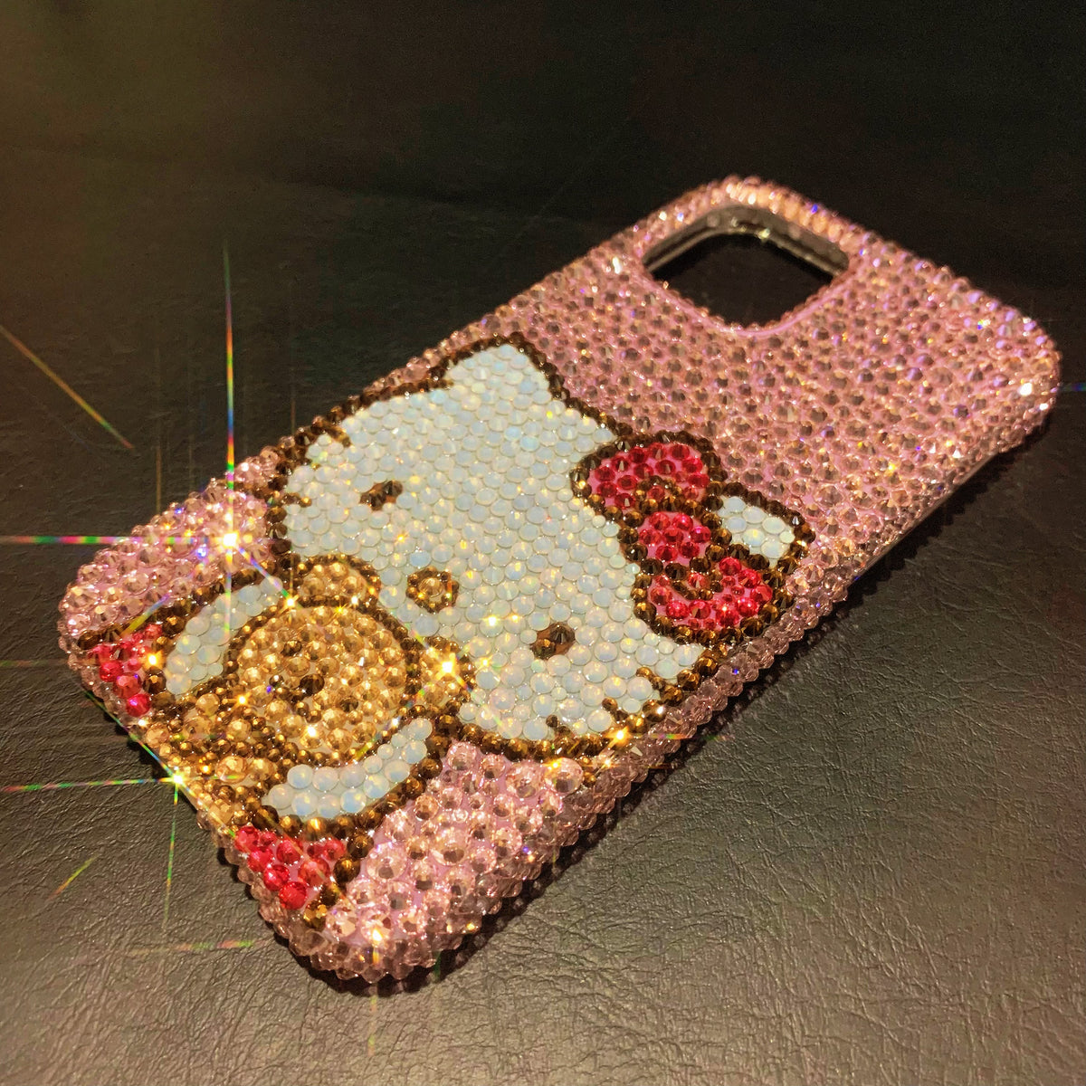 Handmade iPhone Case Bling Pink Rhinestone Hello Kitty & Cute Bear