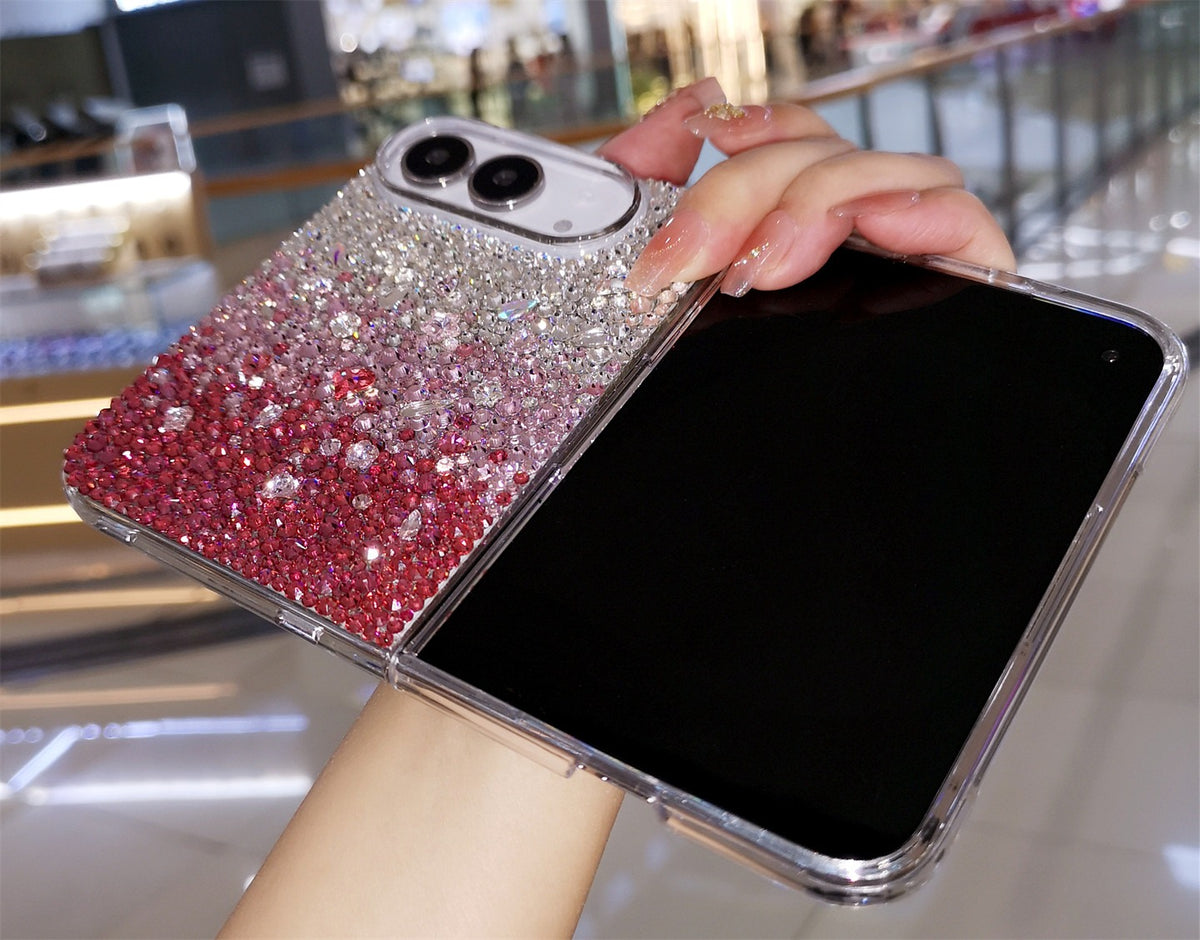 Handmade Luxury Bling Gradient Rhinestone Case For iPhone Duo