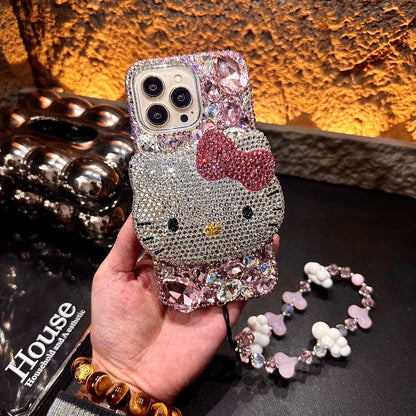 3D Hello Kitty Gorgeous Bling Pink Gem For iPhone Samsung Case