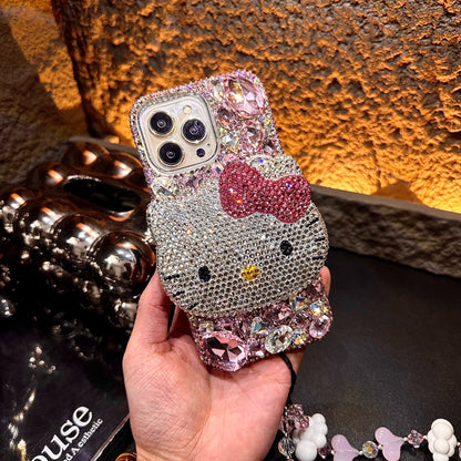 3D Hello Kitty Gorgeous Bling Pink Gem For iPhone Samsung Case