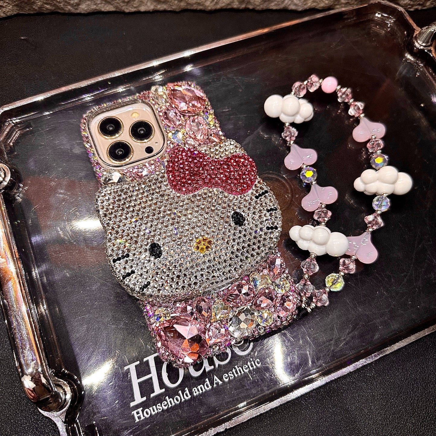 3D Hello Kitty Gorgeous Bling Pink Gem For iPhone Samsung Case