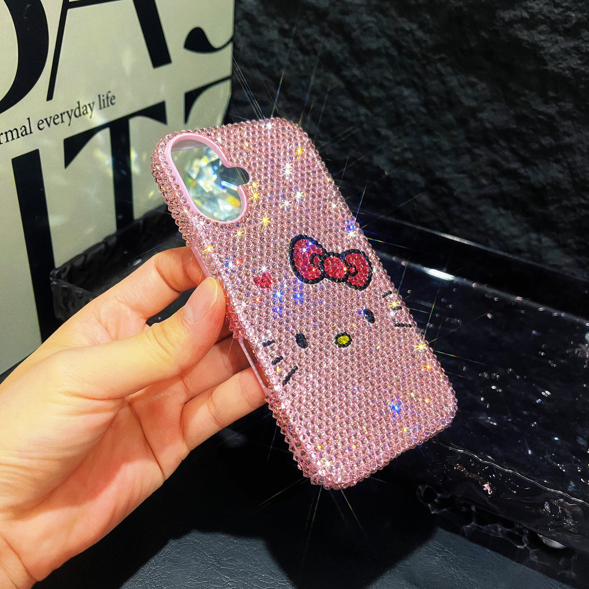 Handmade iPhone Case Gorgeous Bling Pink Rhinestone Hello Kitty Case