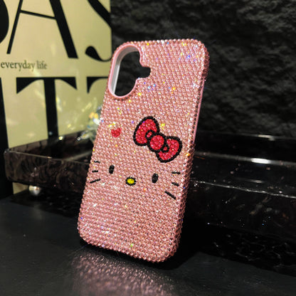 Handmade iPhone Case Gorgeous Bling Pink Rhinestone Hello Kitty Case