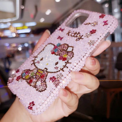 Handgemachte iPhone Hülle Luxus Bling Opal Strass Süße Hello Kitty Hülle