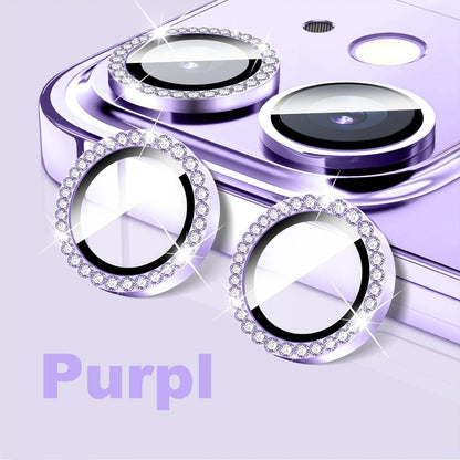 HD Clarity Tempered Glass Camera Lens with Gems for iPhone