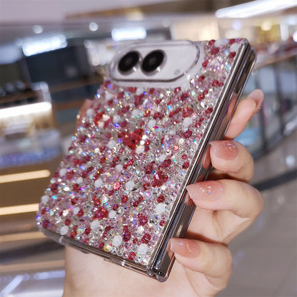 Handmade Luxury Bling Rose Red Mix Rhinestone Case For iPhone Duo
