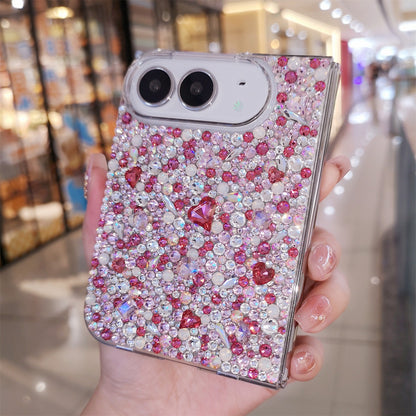 Handmade Luxury Bling Rose Red Mix Rhinestone Case For iPhone Duo