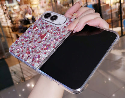 Handmade Luxury Bling Rose Red Mix Rhinestone Case For iPhone Duo