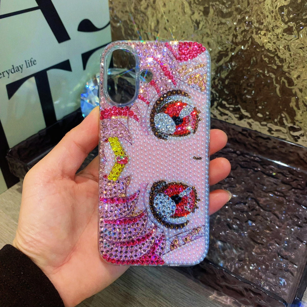 Handmade iPhone Case Luxury Bling Rhinestone Beautiful Sailor Moon Case