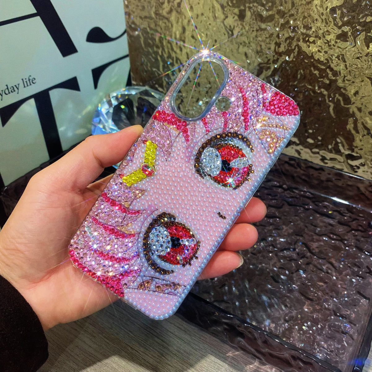 Handmade iPhone Case Luxury Bling Rhinestone Beautiful Sailor Moon Case