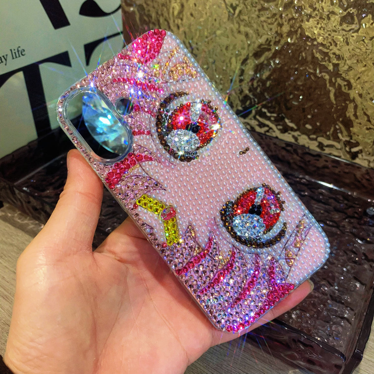 Handmade iPhone Case Luxury Bling Rhinestone Beautiful Sailor Moon Case