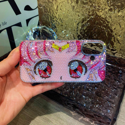 Handmade iPhone Case Luxury Bling Rhinestone Beautiful Sailor Moon Case
