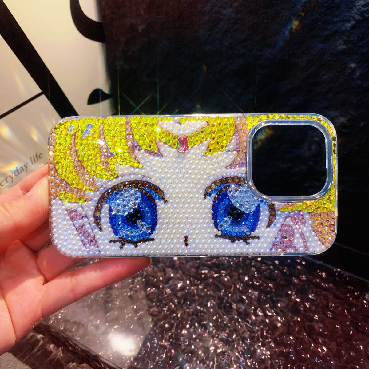 Handmade iPhone Case Luxury Bling Rhinestone Beautiful Sailor Moon Case