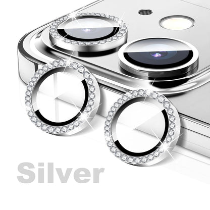 HD Clarity Tempered Glass Camera Lens with Gems for iPhone